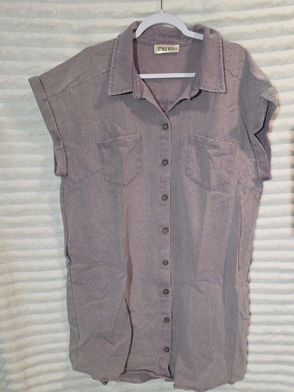 0158 Style USA Dusty Mauve Button-Up Shirt Dress
